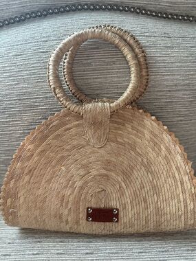 Natural Straw Circle-Handle Women's Bag